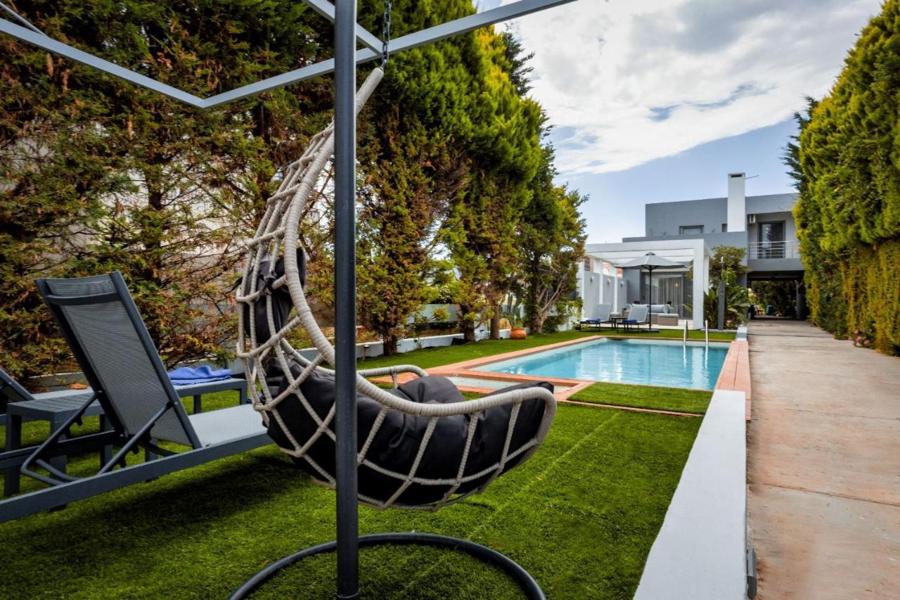 Luxury Villa Hestia Grey With Private Pool Rethymno Exteriör bild